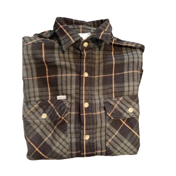 Carhartt Mens Green Black Plaid Loose Fit Long Sleeve Button-Up Shirt Size Med - Picture 12 of 12